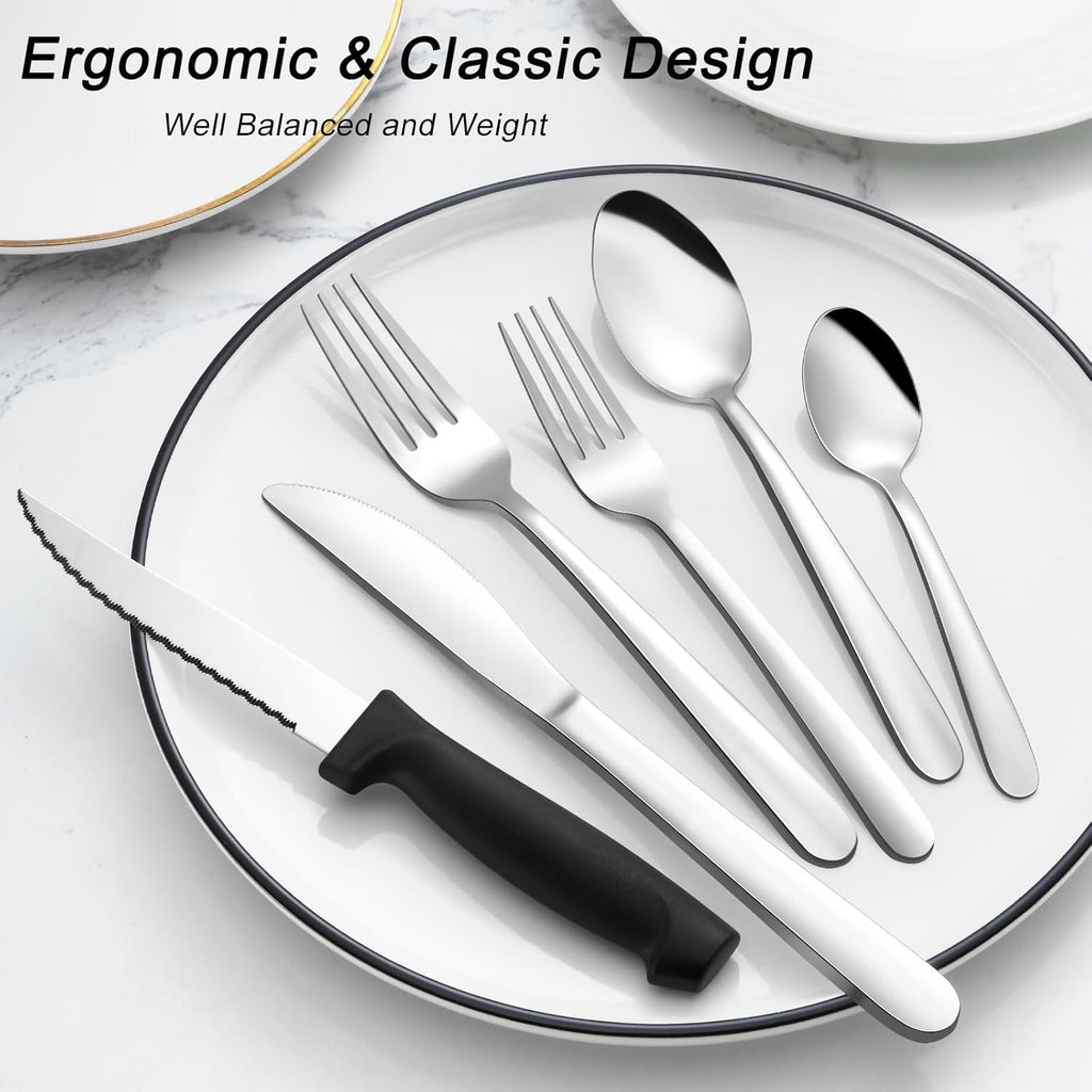 Premium 72-Piece Silverware Set for 12 – Stainless Steel Flatware with Elegant Design, Durable & Rust-Resistant